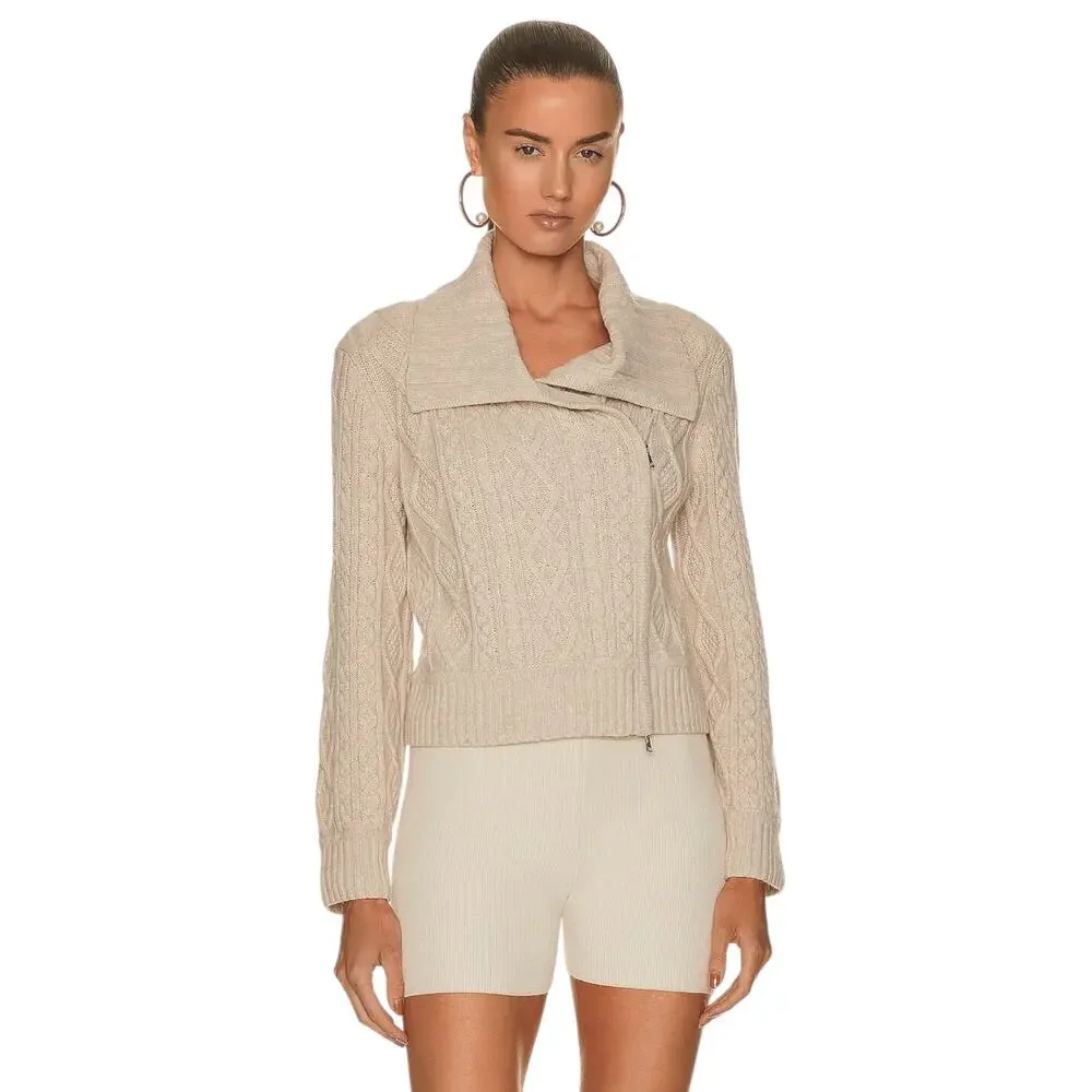 JONATHAN SIMKHAI Davina Patchwork Cardigan Jacket in Bone Multi M - Picture 4 of 12